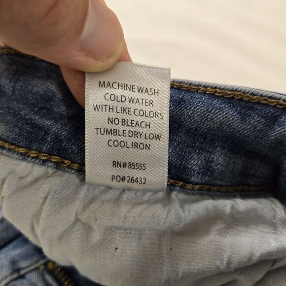 Pistola Women Jeans 28 Tapered Ankle Mid Rise Skinny Slit Hem Distressed Stretch - Picture 15 of 15